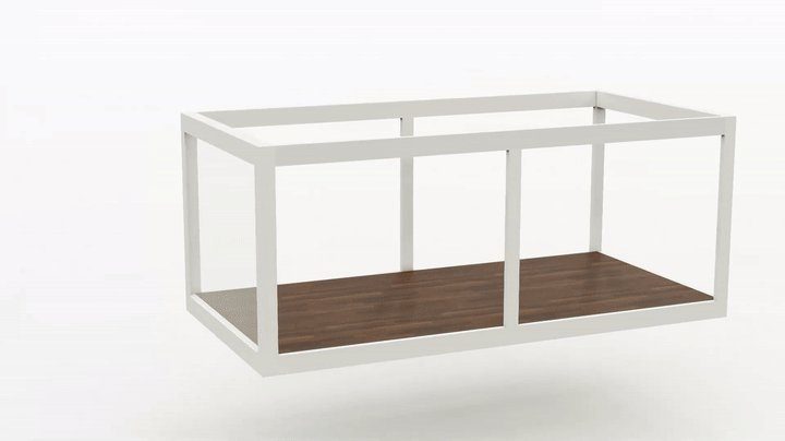 The bare HomeBloxx frame, 12 by 24 feet